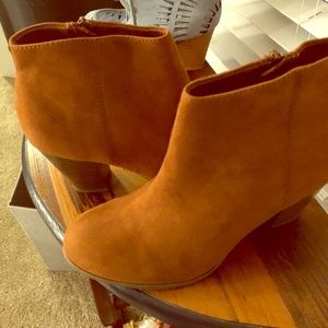 Stacked heel booties